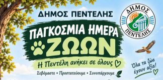 Παγκόσμια Ημέρα Ζώων στον Δήμο Πεντέλης